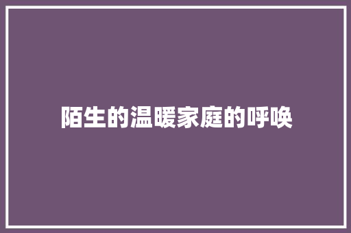陌生的温暖家庭的呼唤