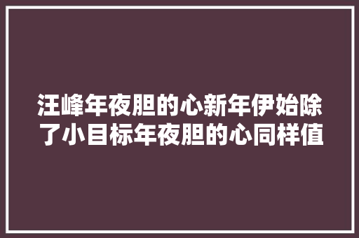 汪峰年夜胆的心新年伊始除了小目标年夜胆的心同样值得拥有