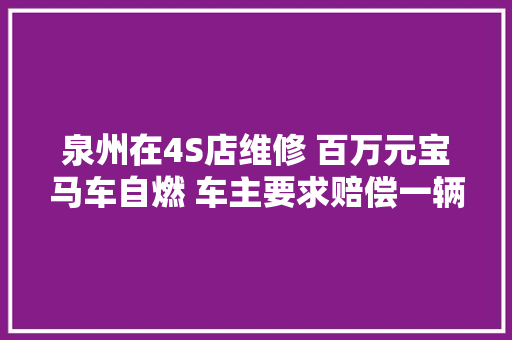 泉州在4S店维修 百万元宝马车自燃 车主要求赔偿一辆车