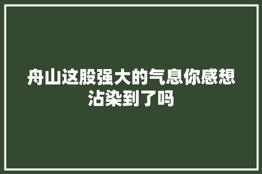 舟山这股强大的气息你感想沾染到了吗