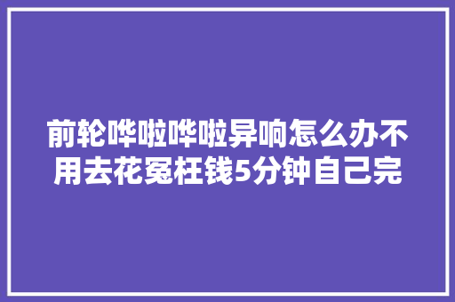 前轮哗啦哗啦异响怎么办不用去花冤枉钱5分钟自己完美搞定