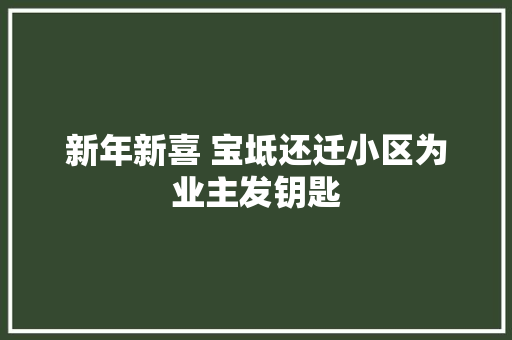 新年新喜 宝坻还迁小区为业主发钥匙