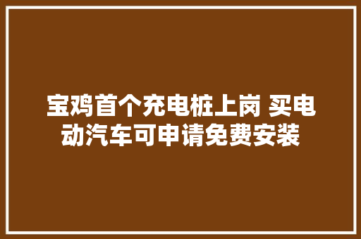 宝鸡首个充电桩上岗 买电动汽车可申请免费安装