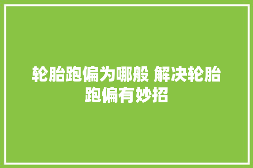 轮胎跑偏为哪般 解决轮胎跑偏有妙招