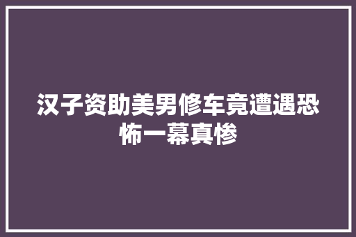 汉子资助美男修车竟遭遇恐怖一幕真惨