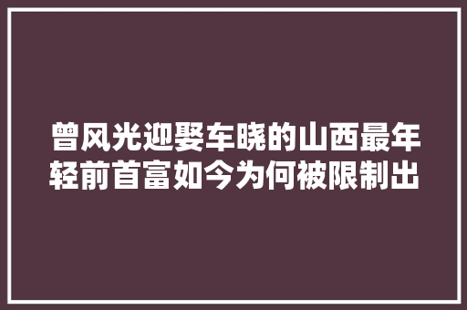 曾风光迎娶车晓的山西最年轻前首富如今为何被限制出境