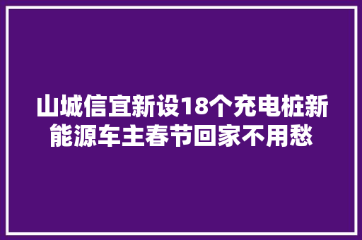 山城信宜新设18个充电桩新能源车主春节回家不用愁
