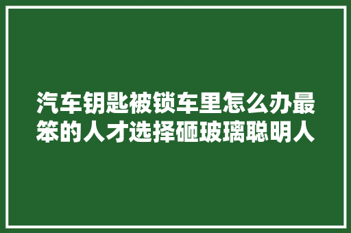汽车钥匙被锁车里怎么办最笨的人才选择砸玻璃聪明人自有妙招