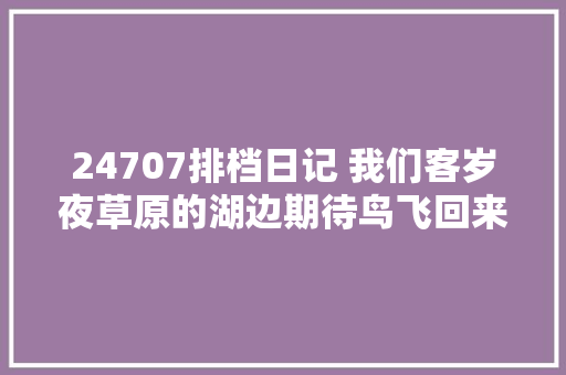 24707排档日记 我们客岁夜草原的湖边期待鸟飞回来