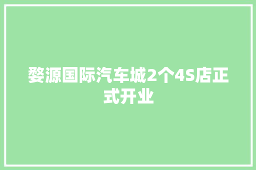 婺源国际汽车城2个4S店正式开业