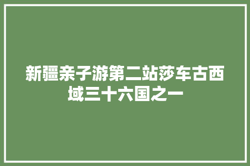 新疆亲子游第二站莎车古西域三十六国之一