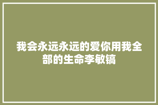我会永远永远的爱你用我全部的生命李敏镐