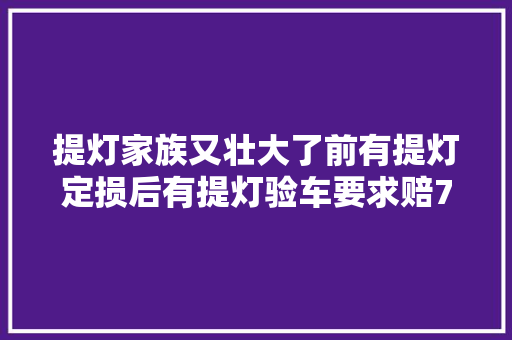 提灯家族又壮大了前有提灯定损后有提灯验车要求赔7万