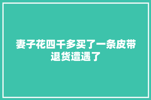 妻子花四千多买了一条皮带退货遭遇了