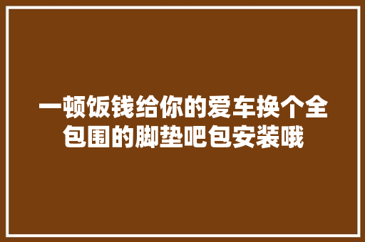 一顿饭钱给你的爱车换个全包围的脚垫吧包安装哦 汽车知识