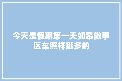 今天是假期第一天如皋做事区车照样挺多的