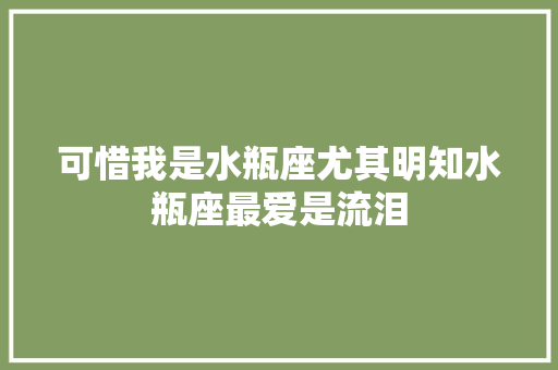 可惜我是水瓶座尤其明知水瓶座最爱是流泪