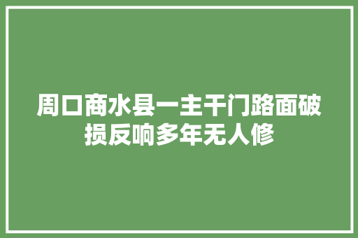 周口商水县一主干门路面破损反响多年无人修