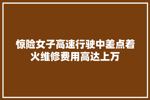 惊险女子高速行驶中差点着火维修费用高达上万