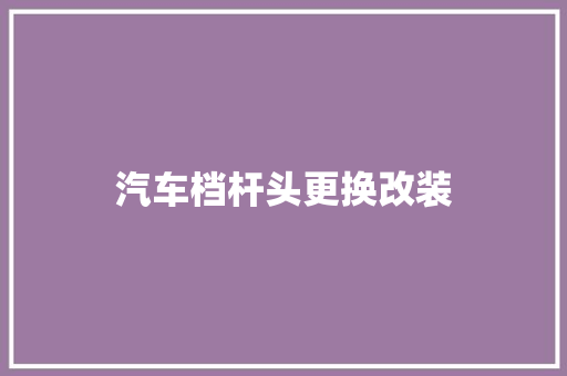 汽车档杆头更换改装