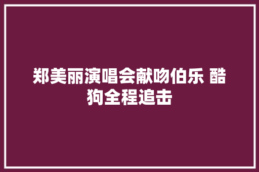 郑美丽演唱会献吻伯乐 酷狗全程追击