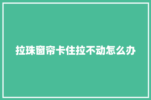 拉珠窗帘卡住拉不动怎么办