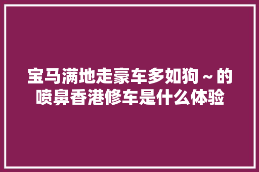 宝马满地走豪车多如狗～的喷鼻香港修车是什么体验