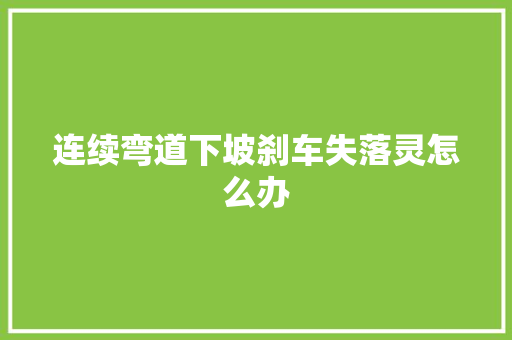 连续弯道下坡刹车失落灵怎么办