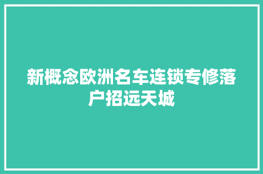 新概念欧洲名车连锁专修落户招远天城