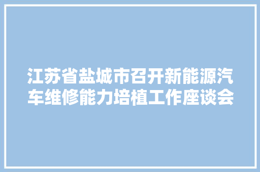 江苏省盐城市召开新能源汽车维修能力培植工作座谈会