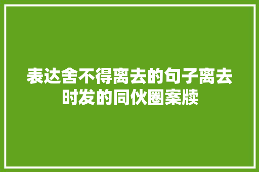 表达舍不得离去的句子离去时发的同伙圈案牍