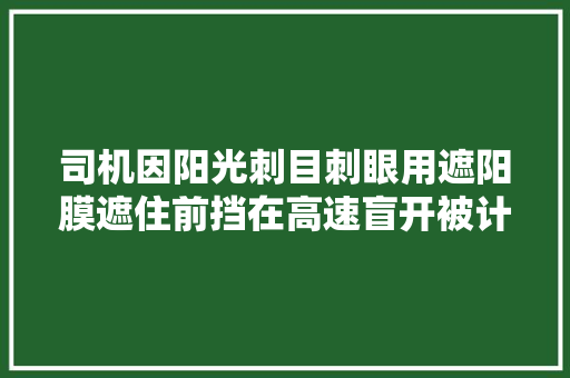 司机因阳光刺目刺眼用遮阳膜遮住前挡在高速盲开被计分罚款