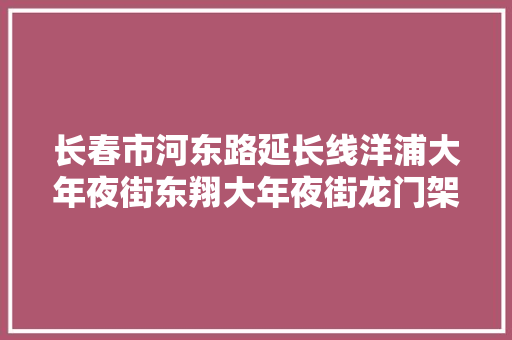 长春市河东路延长线洋浦大年夜街东翔大年夜街龙门架分娩安装交付