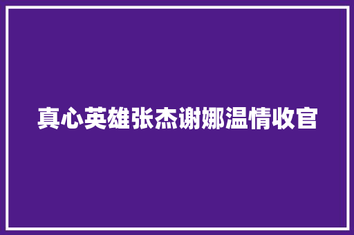 真心英雄张杰谢娜温情收官