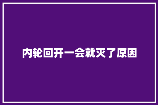 内轮回开一会就灭了原因