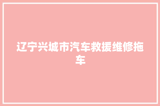 辽宁兴城市汽车救援维修拖车