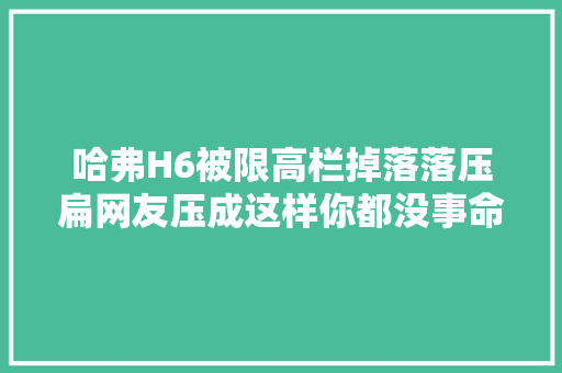 哈弗H6被限高栏掉落落压扁网友压成这样你都没事命真大年夜啊