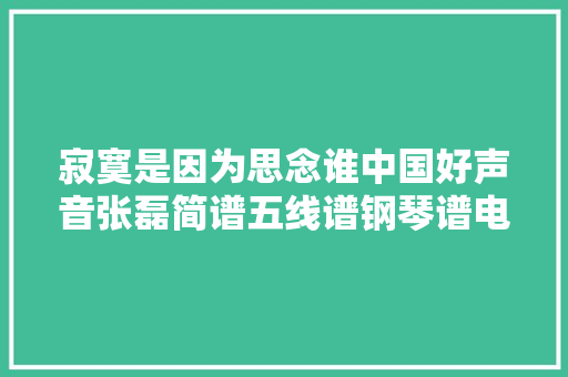 寂寞是因为思念谁中国好声音张磊简谱五线谱钢琴谱电子琴谱
