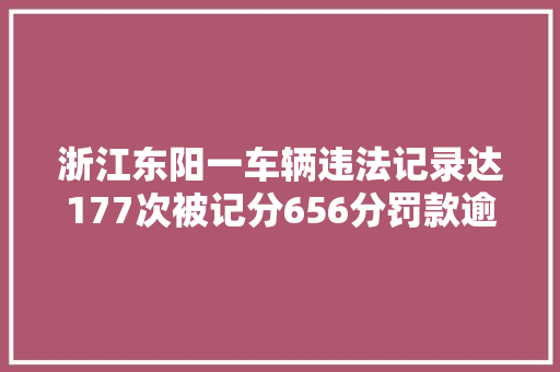 浙江东阳一车辆违法记录达177次被记分656分罚款逾2万