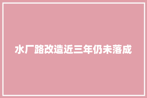 水厂路改造近三年仍未落成