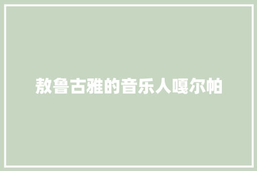 敖鲁古雅的音乐人嘎尔帕