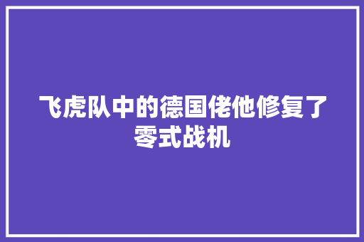 飞虎队中的德国佬他修复了零式战机