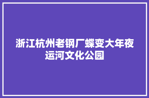浙江杭州老钢厂蝶变大年夜运河文化公园