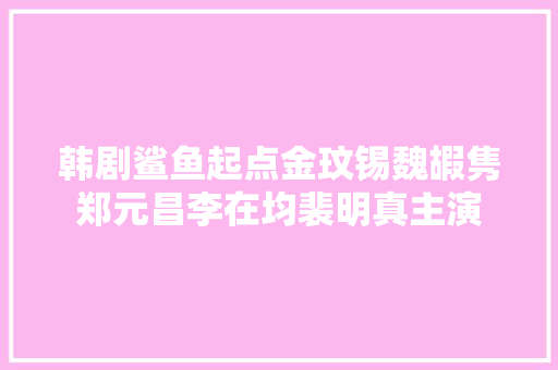 韩剧鲨鱼起点金玟锡魏嘏隽郑元昌李在均裴明真主演