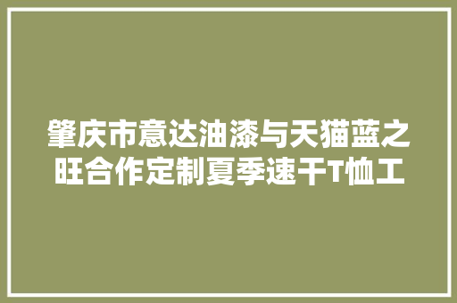 肇庆市意达油漆与天猫蓝之旺合作定制夏季速干T恤工作服