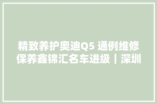 精致养护奥迪Q5 通例维修保养鑫锦汇名车进级｜深圳汽车保养