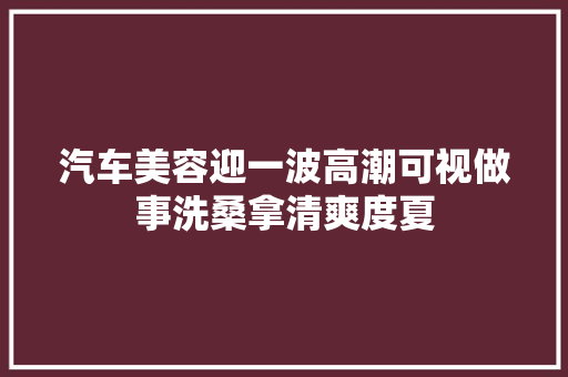 汽车美容迎一波高潮可视做事洗桑拿清爽度夏