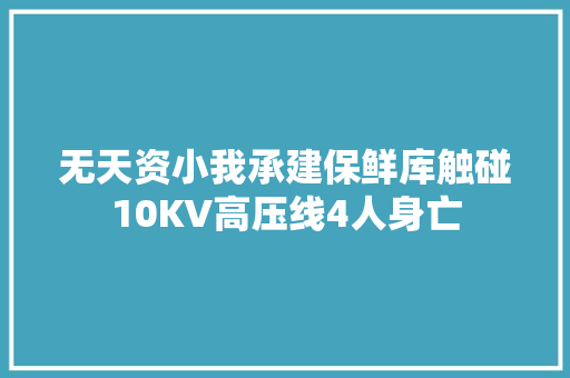无天资小我承建保鲜库触碰10KV高压线4人身亡