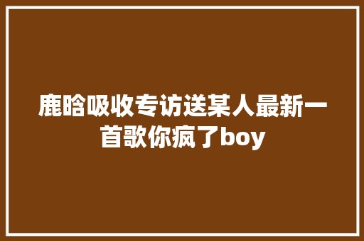 鹿晗吸收专访送某人最新一首歌你疯了boy