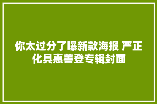你太过分了曝新款海报 严正化具惠善登专辑封面